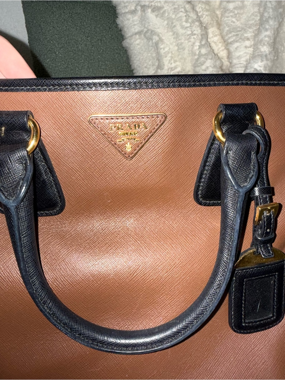 Prada Brown Saffiano Medium Galleria Double Zip Tote - Picture 3 of 8